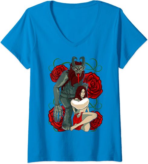 Discover T-shirt para Homem e Mulher Krampus e Rapariga