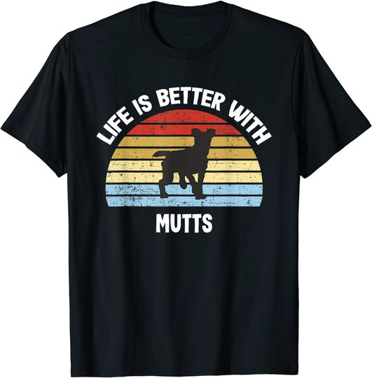 Discover Unissex T-Shirt Dia Nacional do Mutt Perro Mutt Retro Camiseta