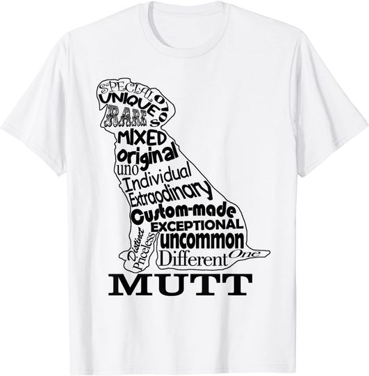 Discover Unissex T-Shirt Dia Nacional do Mutt Eu Amo Meus Cães Mutt