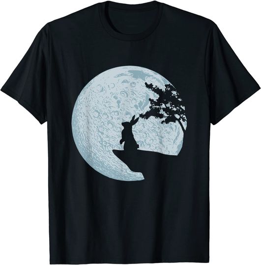 Discover T-Shirt Camiseta Manga Curta Coelho Gigante e Lua