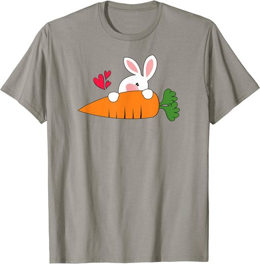 Discover T-Shirt Camiseta Manga Curta Coelho Gigante Feliz Com Cenoura
