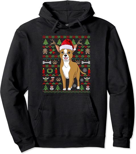 Discover Feo Presente De Natal De Um Cão Chihuahua Hoodie Sweater Com Capuz