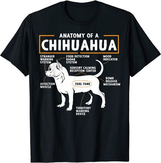 Anatomia De Um Chihuahua T-Shirt Camiseta Manga Curta