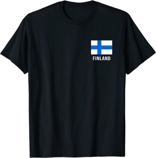 Discover T-shirt Masculino Feminino Bandeira Finlândia No Peito