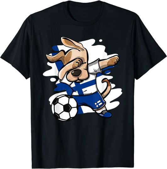 Discover T-shirt Unissexo Cão Dab Futebol Bandeira Finlândia