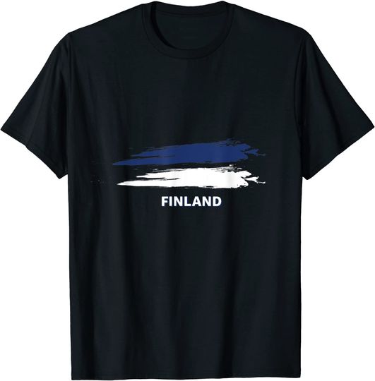 Discover T-shirt para Homem e Mulher Finlândia Decoração com Aquarela