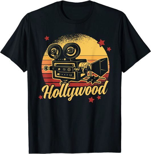 T-Shirt Camiseta Manga Curta Hollywood Life Cámara Vinatge