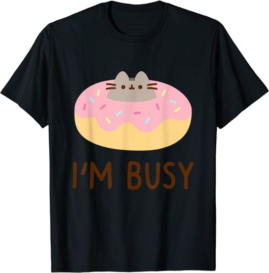 Discover Pusheen Doughnut Estou Ocupado T-Shirt Camiseta Manga Curta