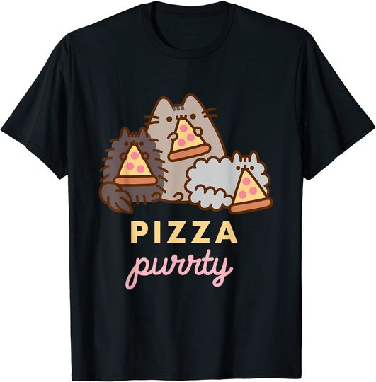 Discover T-Shirt Camiseta Manga Curta Pusheen Pizza Purrty