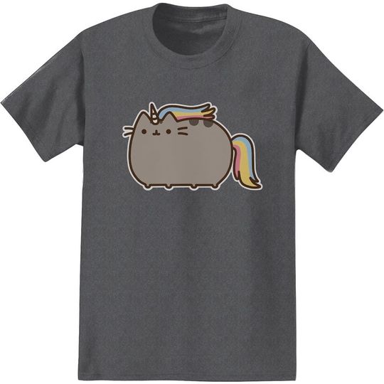 T-Shirt Camiseta Manga Curta Pusheen Rainbow Unicornio