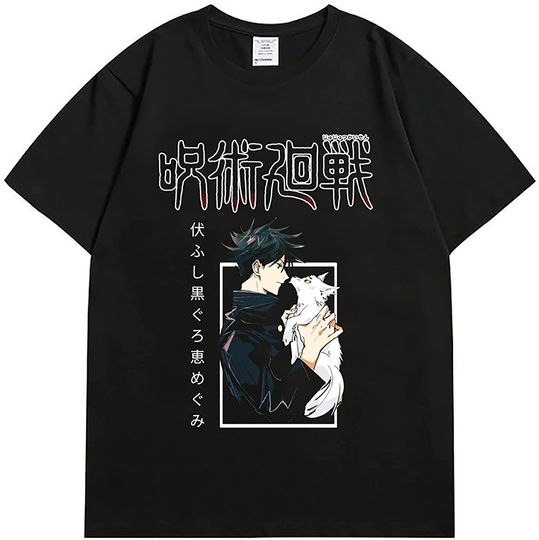 Discover Jujutsu Kaisen Camiseta Estampada con Estilo Deportivo Camiseta de Manga Corta Informal