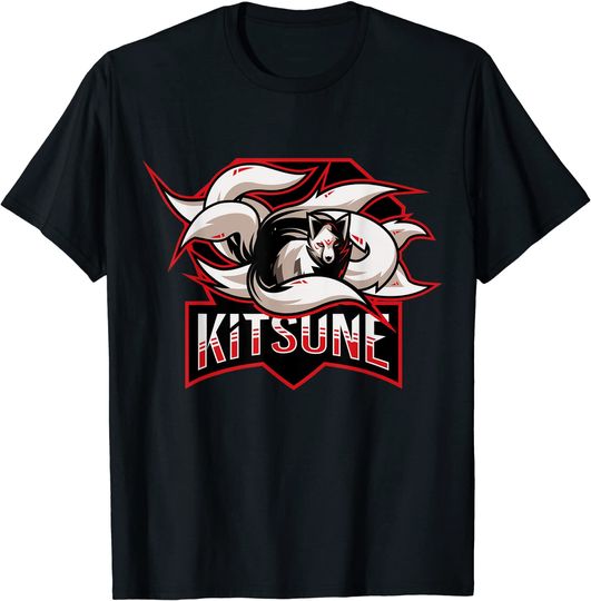 T-shirt Estampada Kitsune Japão Raposa de Nove Caudas | Camiseta Masculina Feminina