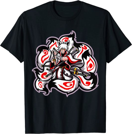 Kitsune Japão Raposa de Nove Caudas | T-shirt Unissexo