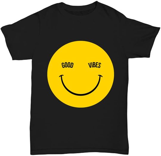 Discover T-shirt Masculina Feminina Emoji Feliz Good Vibes