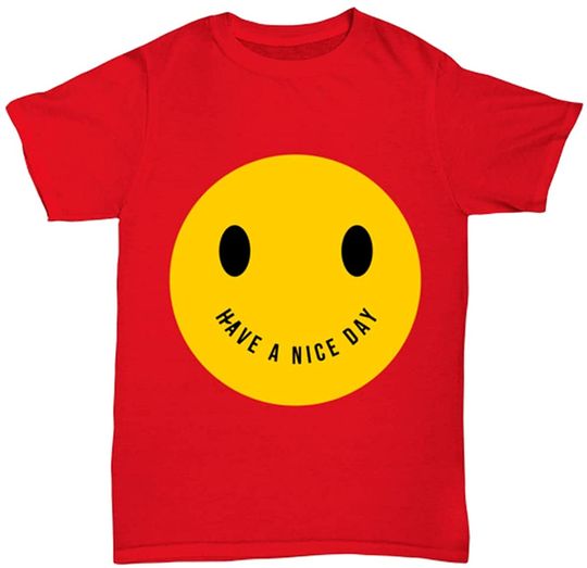 Discover T-shirt Unissexo Emoji Feliz Have a Nice Day