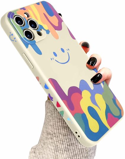 Discover Capa de Telemóvel Iphone Emoji Feliz Decoração com Aquarela Colorida
