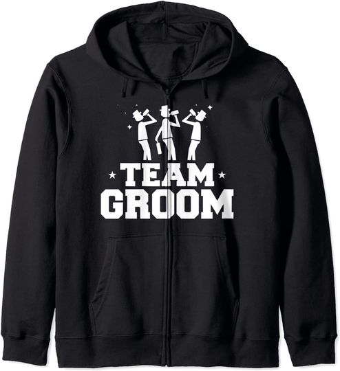 Discover Hoodie Sweatshirt com Fecho-Éclair Unissexo Team Groom