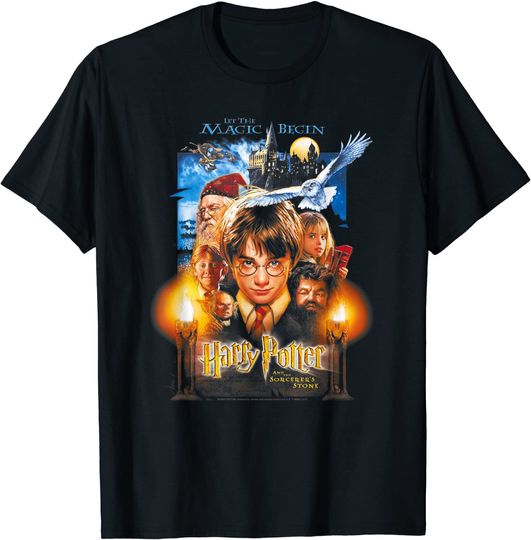 Discover T-Shirt Camiseta Manga Curta Símbolos Harry Potter Movie Poster