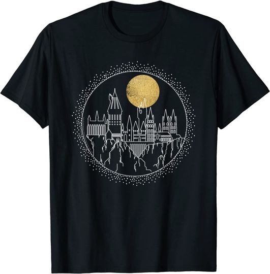 Discover T-Shirt Camiseta Manga Curta Símbolos Harry Potter  Hogwarts Full Moon