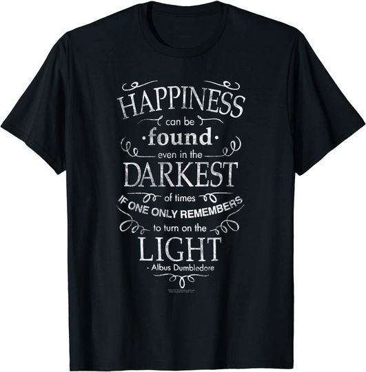 Discover T-Shirt Camiseta Manga Curta Símbolos Harry Potter  Happiness Quote