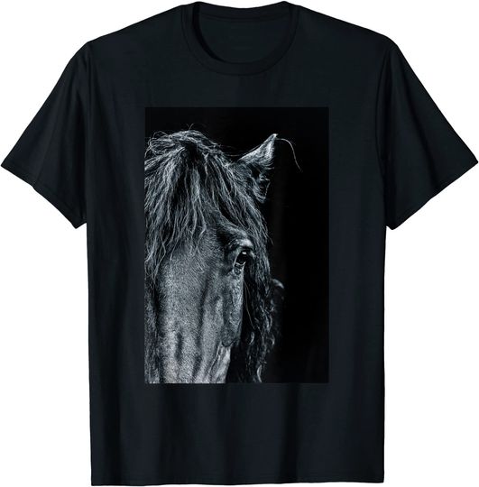 Discover T-Shirt Camiseta Manga Curta Cavalo Mustang Cavalos De Equitação Para Meninas,