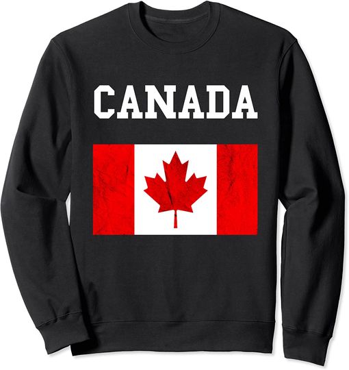 Discover Suéter Sweatshirt Bandeira Canada Orgullo