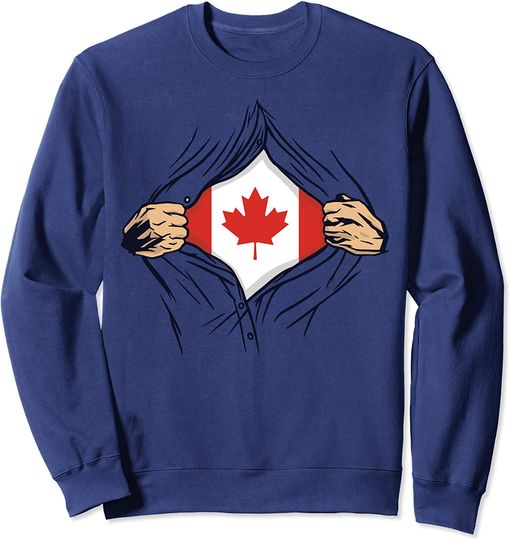 Discover Orgulloso Amor CanadienseSuéter Sweatshirt Bandeira Canada