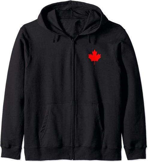 Discover Hoodie Sweater Com Capuz Fecho-Éclair Bandeira Canada Folha de Ácer