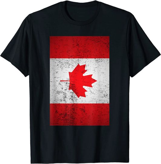 Discover T-Shirt Camiseta Manga Curta Bandeira Canada Retro