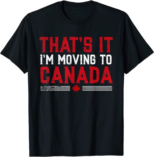Discover T-Shirt Camiseta Manga Curta Bandeira Canada Hoja De Arce Me Mudo A Canadá