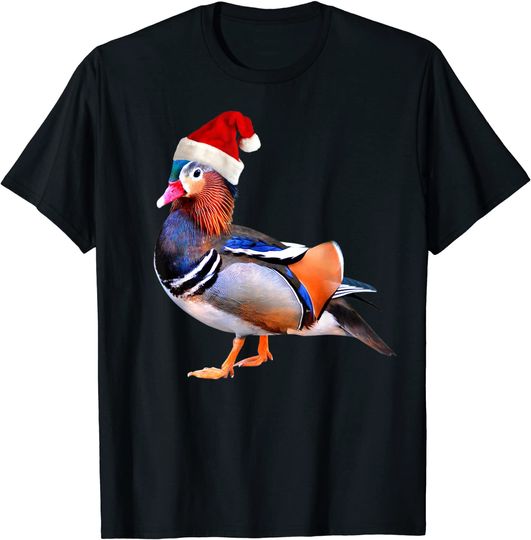 Discover Sombrero de Papá Noel  T-Shirt Camiseta Manga Curta Pato Mandarim