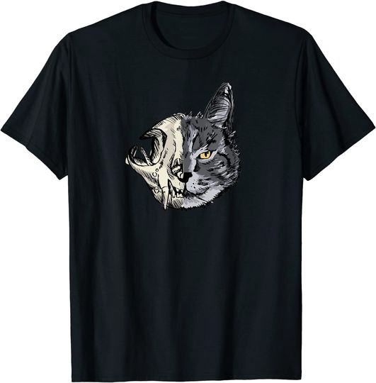 Discover Gato de Schrödinger - Vivo e Morto -T-Shirt Camiseta Manga Curta