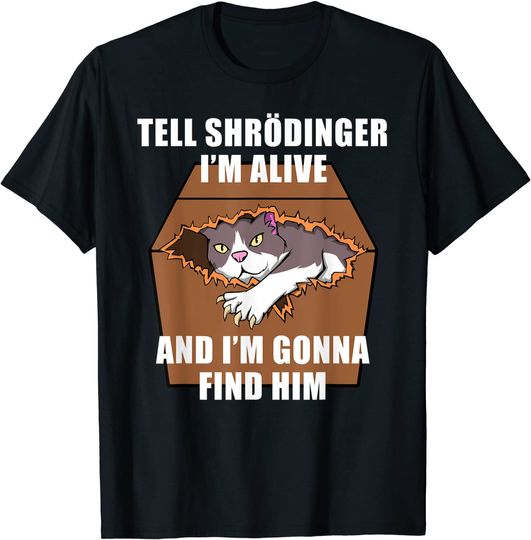 Discover T-Shirt Para Homem Mulher  Gato De Schrödinger