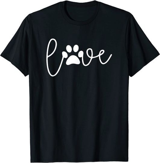 Discover Amor Latido do Coração Pata T-Shirt Para Homem Mulher Criança Pata de Cão