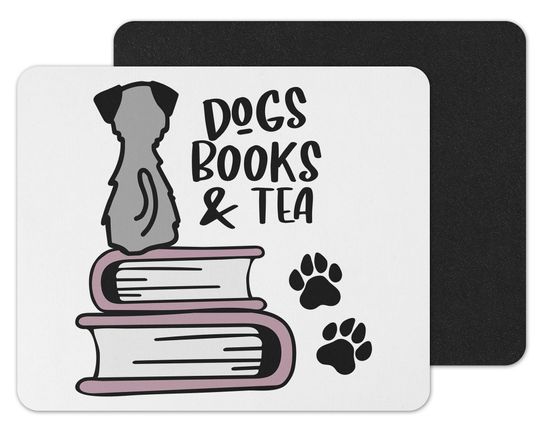 Discover Mouse Pad Dogs Books And Tea | Tapete De Rato Pata de Cão