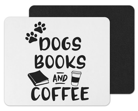 Discover Mouse Pad Dogs Books And Coffee |Mouse Pad Tapete De Rato Pata de Cão