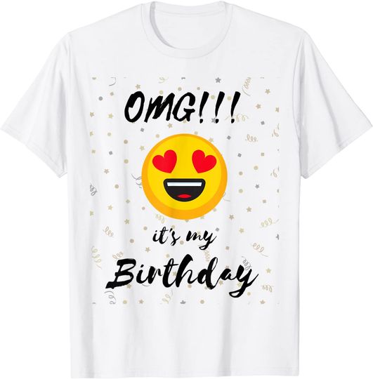 Discover T-shirt Unissexo Emoji com Olhos de Coração Presente de Aniversários