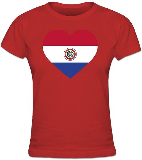 Discover T-Shirt Camiseta Manga Curta Bandeiras Vermelhas  Paraguay Bandeira