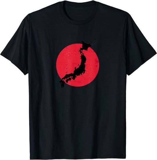 Discover T-Shirt Camiseta Manga Curta Bandeiras Vermelhas Bandeira do Japão