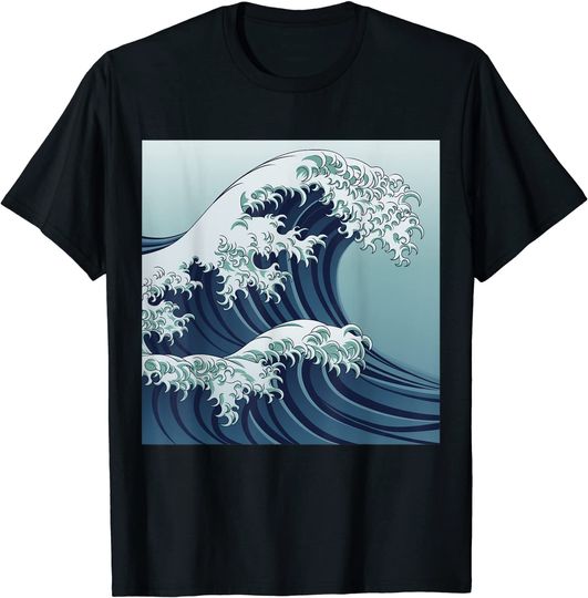 T-shirt Estampada Onda de Kanagawa | Camiseta Vintage Unissexo
