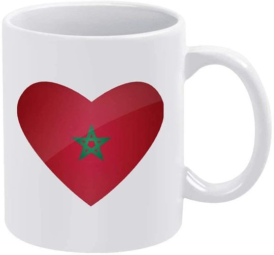 Discover Coração Bandeira de Marrocos | Caneca de Cerâmica Clássica