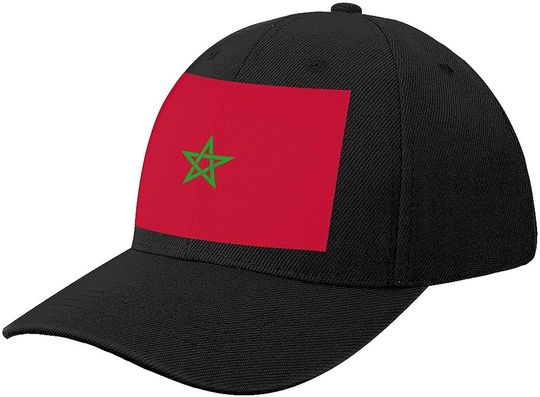 Discover Boné de Beisebol com Bandeira de Marrocos Chapéu de Sol Ajustável