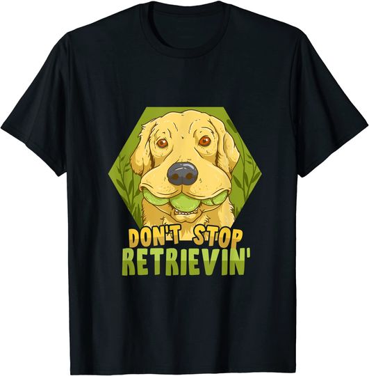 Cachorro Engraçado T-Shirt Camiseta Manga Curta Golden Retriever