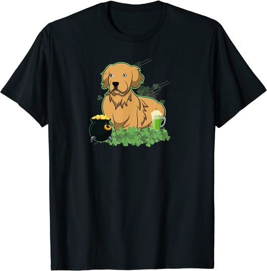Discover St Patricks Day Golden Retriever Cachorro T-shirt