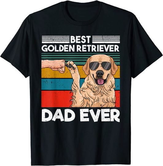 Discover T-Shirt Camiseta Manga Curta Golden Retriever Dad Ever