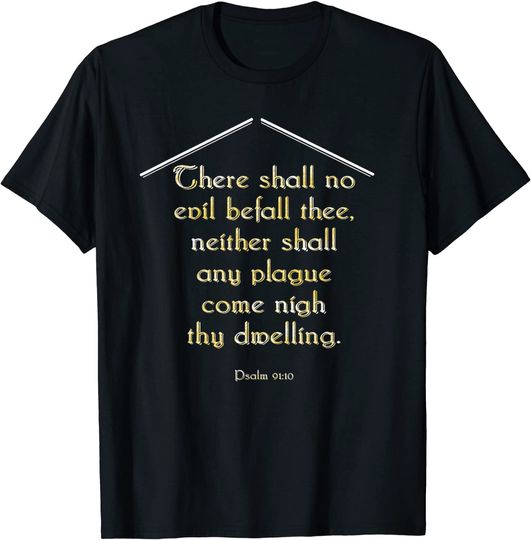 Discover T-Shirt Camiseta Manga Curta Salmo 91 Cristiano Verso de la Biblia Cita