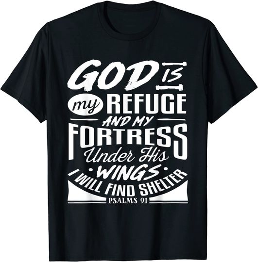 Discover T-Shirt Camiseta Manga Curta Salmo 91 Verso da Biblioteca