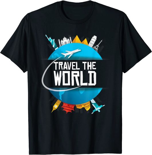 Discover T-shirt Masculino Feminino Viagem Ao Redor do Mundo Presente para O Viajante