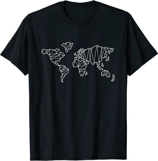 Discover Mapa do Mundo Liso | T-shirt para Homem e Mulher