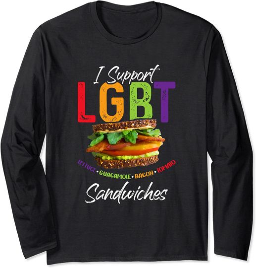 Discover Camisola De Mangas Compridas Celebração Do Orgulho Sandwich Divertido LGBT